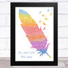 Tom Petty You And I Will Meet Again Watercolour Feather & Birds Song Lyric Art Print