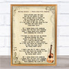 Whitney Houston I Wanna Dance With Somebody Song Lyric Vintage Music Wall Art Print