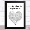 Jason Mraz Let's See What The Night Can Do White Heart Song Lyric Art Print