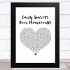 My Chemical Romance Early Sunsets Over Monroeville White Heart Song Lyric Art Print