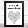 Paul Young Love of the Common People White Heart Song Lyric Art Print