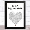 Four Tops I'm In A Different World White Heart Song Lyric Art Print