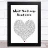 Pop Smoke What You Know Bout Love White Heart Song Lyric Art Print