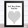 Florida Georgia Line God, Your Mama, And Me White Heart Song Lyric Art Print