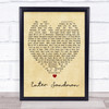 Enter Sandman Metallica Vintage Heart Song Lyric Music Wall Art Print