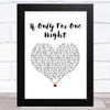 Luther Vandross If Only For One Night White Heart Song Lyric Art Print