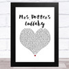 Counting Crows Mrs. Potters Lullaby White Heart Song Lyric Art Print