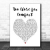 McFly Too Close for Comfort White Heart Song Lyric Art Print