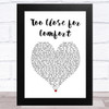 McFly Too Close for Comfort White Heart Song Lyric Art Print