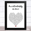 Counting Crows Accidentally in Love White Heart Song Lyric Art Print