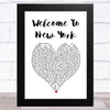 Taylor Swift Welcome To New York White Heart Song Lyric Art Print