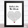 The Doors Riders On The Storm White Heart Song Lyric Art Print