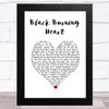 Keane Black Burning Heart White Heart Song Lyric Art Print
