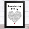 All Time Low Remembering Sunday White Heart Song Lyric Art Print