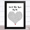 Will Smith Just The Two Of Us White Heart Song Lyric Art Print