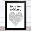 Ben Platt Share Your Address White Heart Song Lyric Art Print