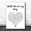 Beth Hart With You Every Day White Heart Song Lyric Art Print