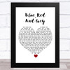 The Who Blue, Red And Grey White Heart Song Lyric Art Print
