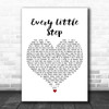 Bobby Brown Every Little Step White Heart Song Lyric Art Print