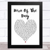 Metallica Hero Of The Day White Heart Song Lyric Art Print