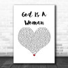 Ariana Grande God Is A Woman White Heart Song Lyric Art Print