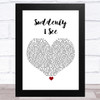 KT Tunstall Suddenly I See White Heart Song Lyric Art Print