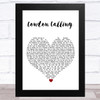 The Clash London Calling White Heart Song Lyric Art Print