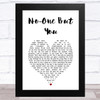 Queen No-One But You White Heart Song Lyric Art Print