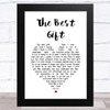 Barbra Streisand The Best Gift White Heart Song Lyric Art Print