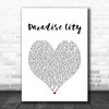 Guns N' Roses Paradise City White Heart Song Lyric Art Print