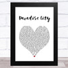 Guns N' Roses Paradise City White Heart Song Lyric Art Print