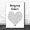 Summer Walker Playing Games White Heart Song Lyric Art Print