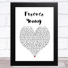 Becky Hill Forever Young White Heart Song Lyric Art Print