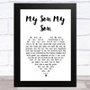 Vera Lynn My Son My Son White Heart Song Lyric Art Print