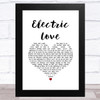 BØRNS Electric Love White Heart Song Lyric Art Print