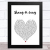 Bay City Rollers Shang-A-Lang White Heart Song Lyric Art Print