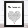 Carrie Underwood The Champion White Heart Song Lyric Art Print