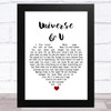 KT Tunstall Universe & U White Heart Song Lyric Art Print