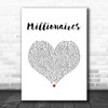 The Script Millionaires White Heart Song Lyric Art Print