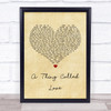 Johnny Cash A Thing Called Love Vintage Heart Song Lyric Music Wall Art Print