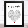 Madonna Ray of Light White Heart Song Lyric Art Print