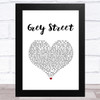 Dave Matthews Band Grey Street White Heart Song Lyric Art Print