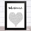 Vampire Weekend Unbelievers White Heart Song Lyric Art Print