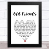 Barry Manilow Old Friends White Heart Song Lyric Art Print