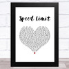 Boyce Avenue Speed Limit White Heart Song Lyric Art Print