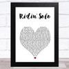 Jason Derulo Ridin' Solo White Heart Song Lyric Art Print