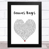 Tim Minchin Canvas Bags White Heart Song Lyric Art Print