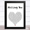 John Waite Missing You White Heart Song Lyric Art Print