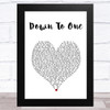 Luke Bryan Down To One White Heart Song Lyric Art Print