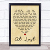 Etta James At Last Vintage Heart Song Lyric Music Wall Art Print